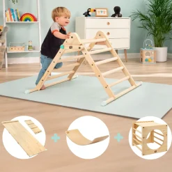 Active-Tots Pikler Style Climbing Triangle, Bridge, Climbing Cube & Balance Board - FSC® certified