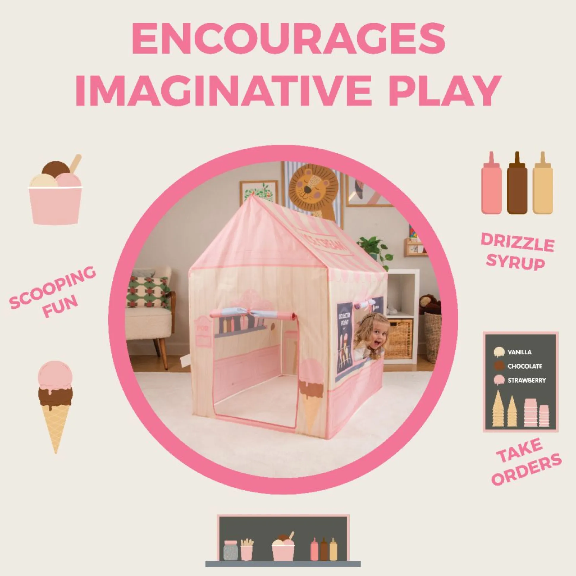 Activo Ice Cream Shop Play Tent