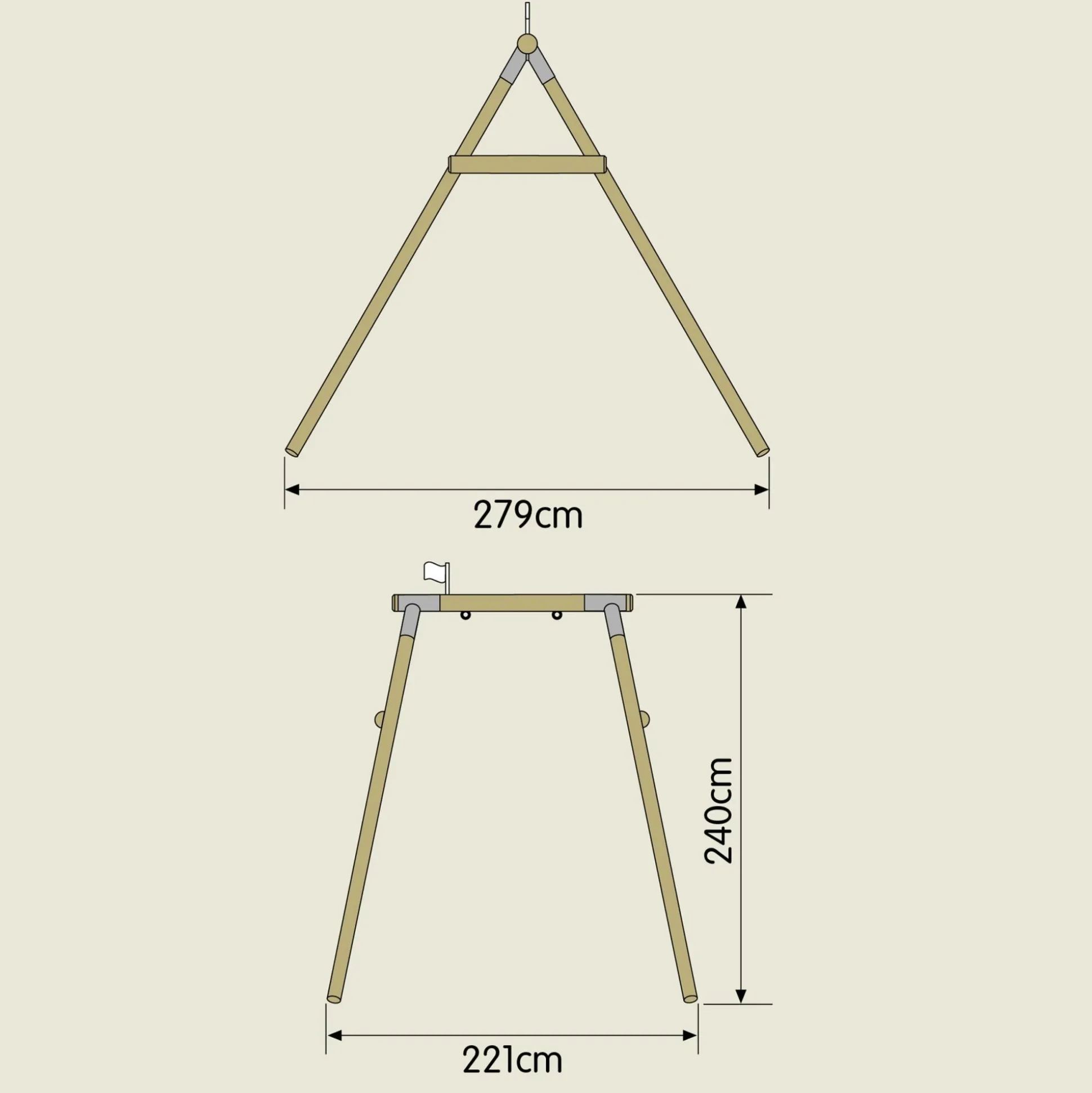Build Your Own TP Knightswood Single Wooden Swing Frame - FSC® certified