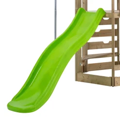 Castlewood climbing frame with Double Wooden Swing Arm & 1.8m Wavy Slide - FSC® certified