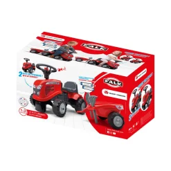 Falk Baby Massey Ferguson Ride-on Tractor with Trailer, Rake & Shovel