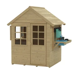 Foxglove Cottage Playhouse with Early Fun Mud Kitchen Accessory and Shutters - FSC® certified
