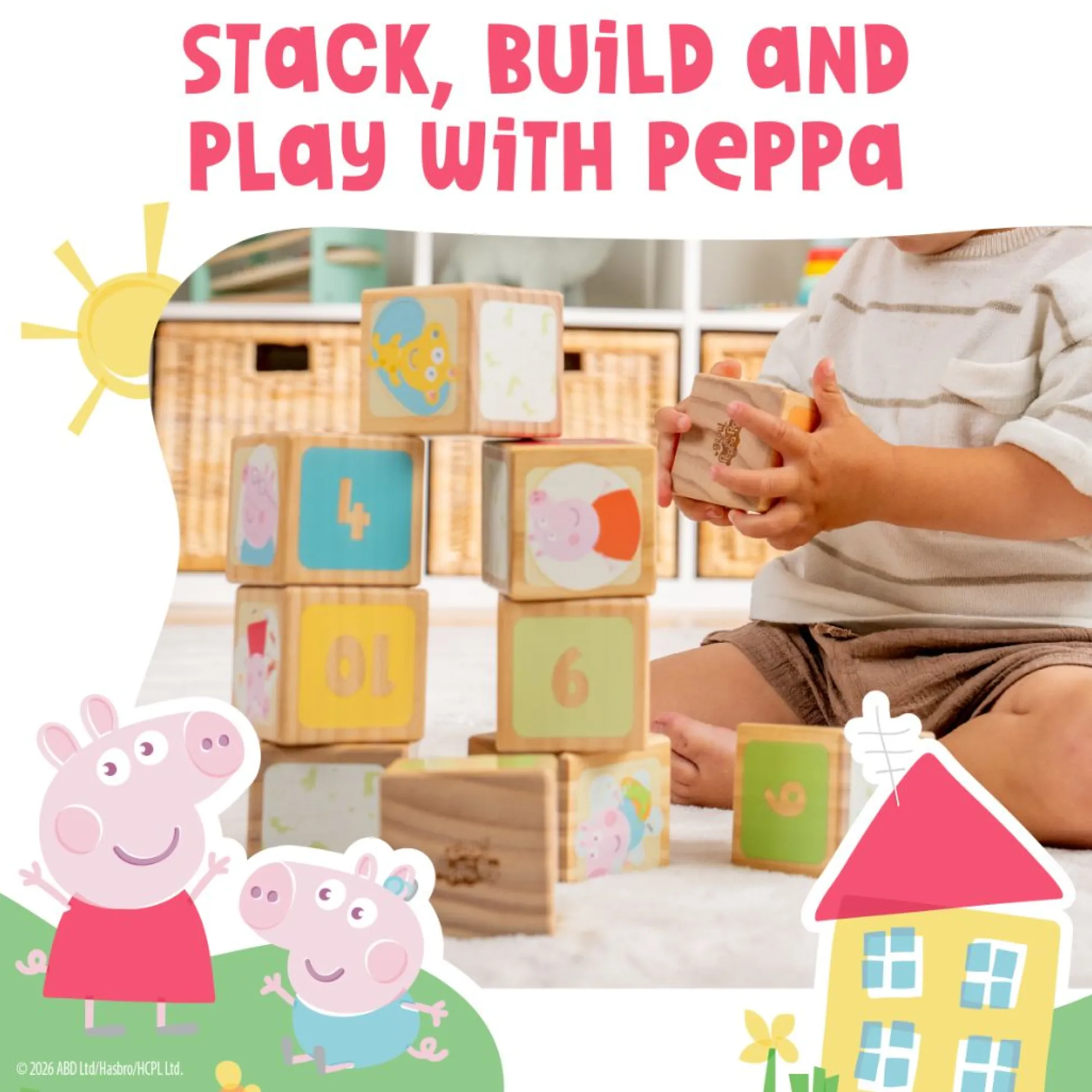 Grow with Peppa Pig 10 Piece Wooden Block Set