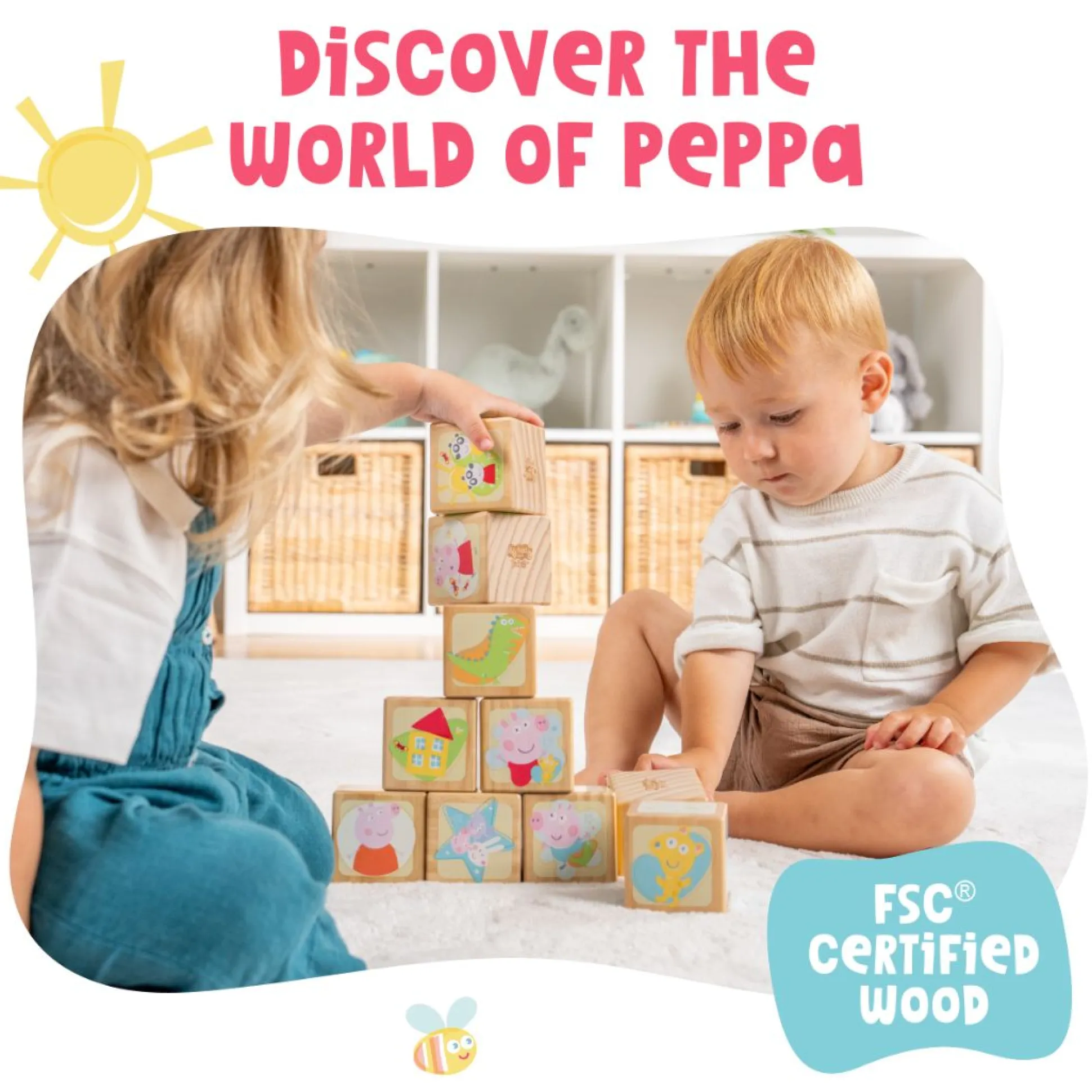 Grow with Peppa Pig 10 Piece Wooden Block Set