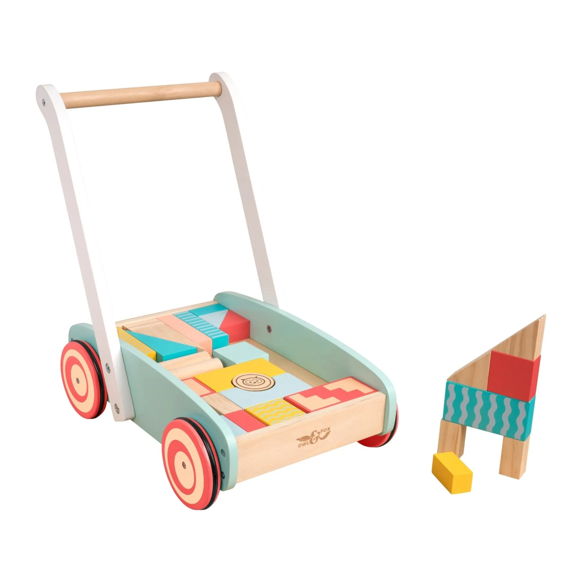 Owl & Fox Wooden Baby Walker and Blocks - FSC® certified