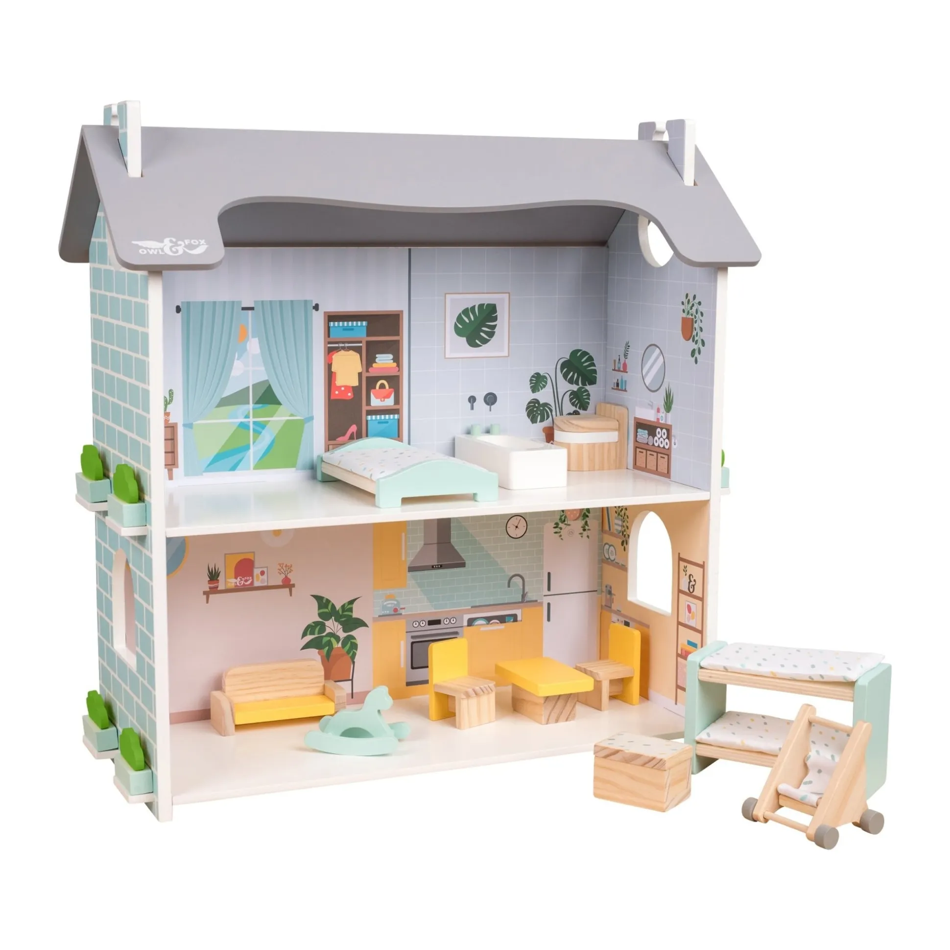 Owl & Fox Wooden Dolls House - FSC® certified