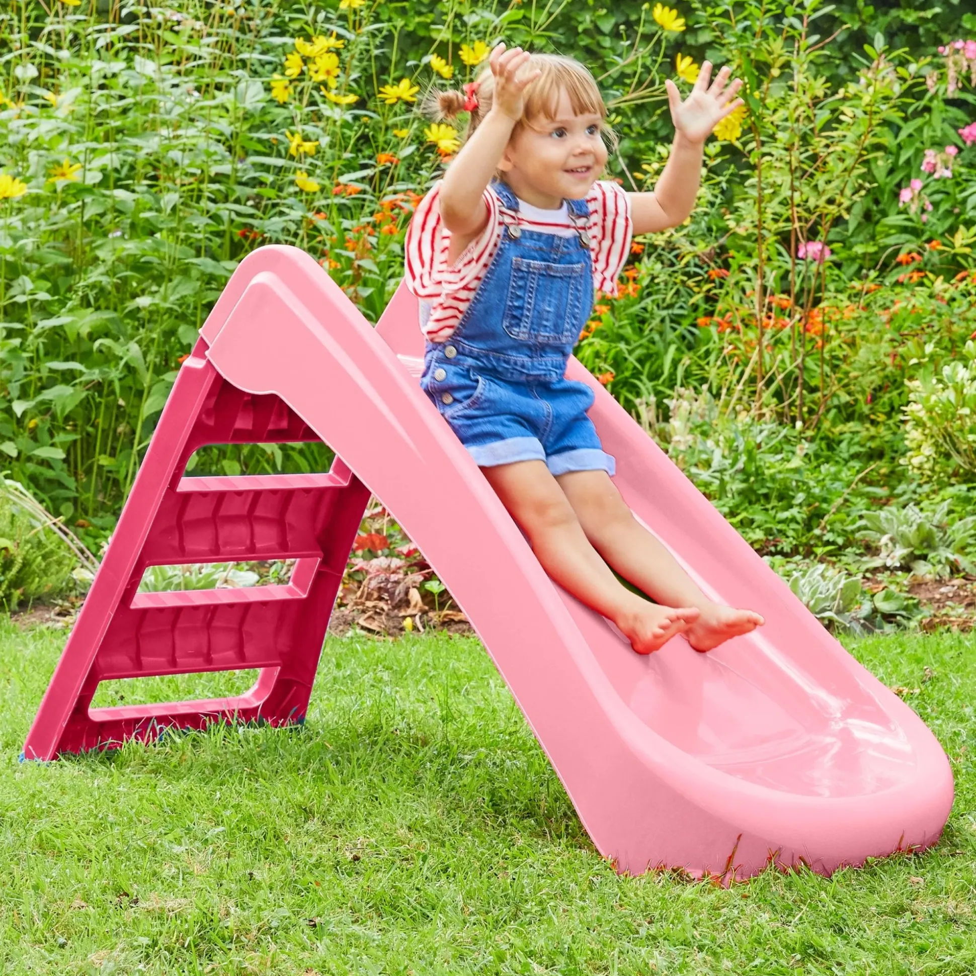 PalPlay Pink & White Plastic Folding First Slide