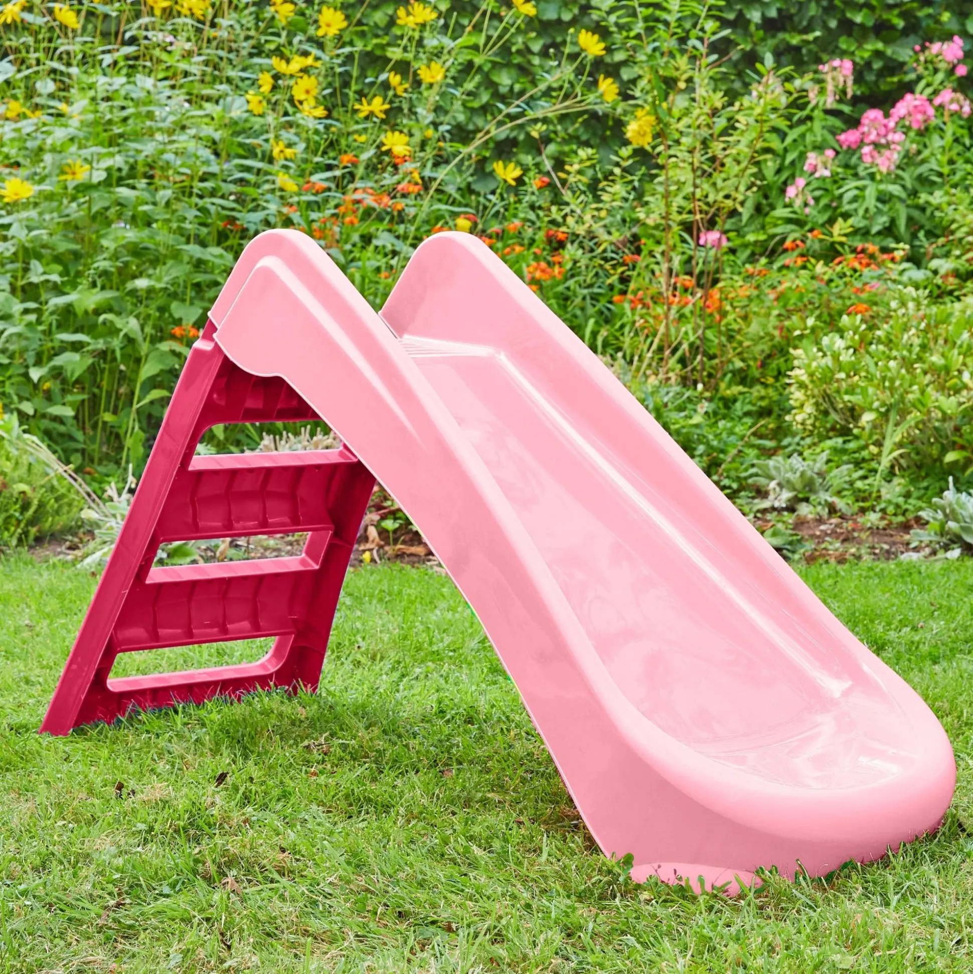 PalPlay Pink & White Plastic Folding First Slide