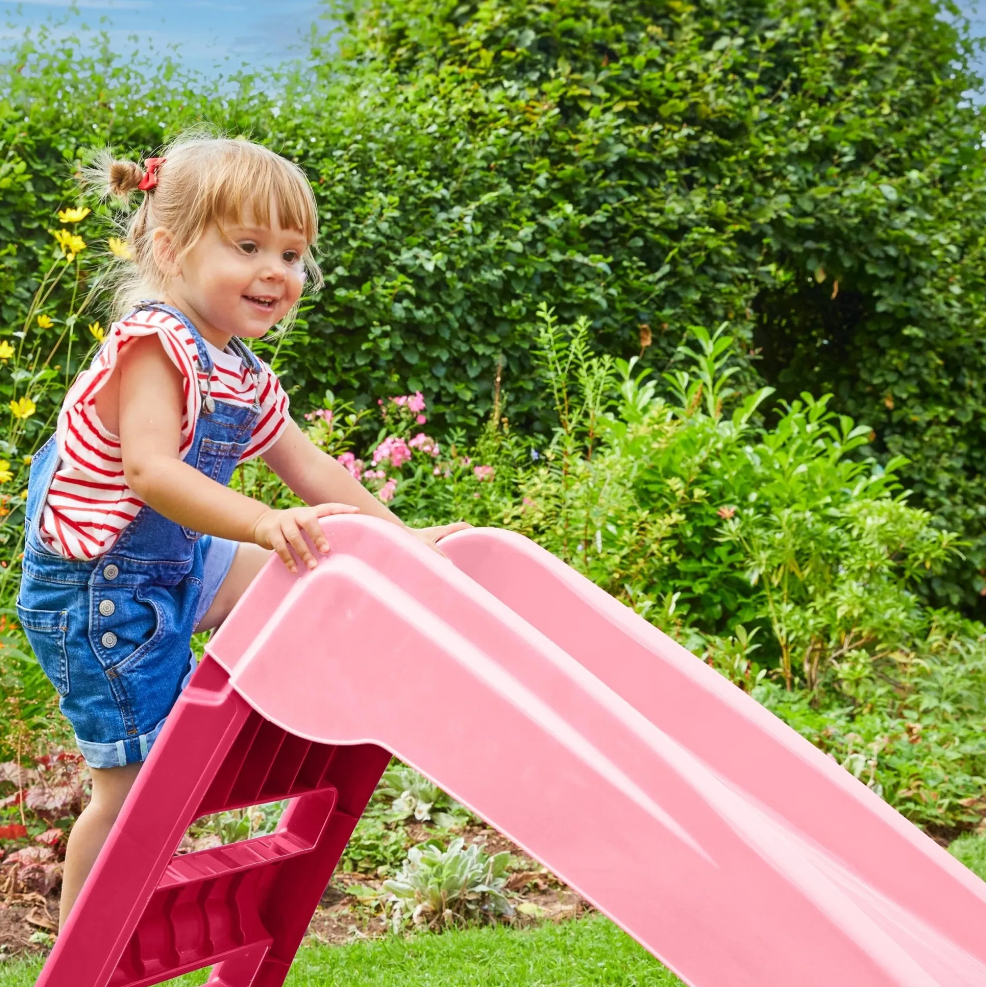PalPlay Pink & White Plastic Folding First Slide