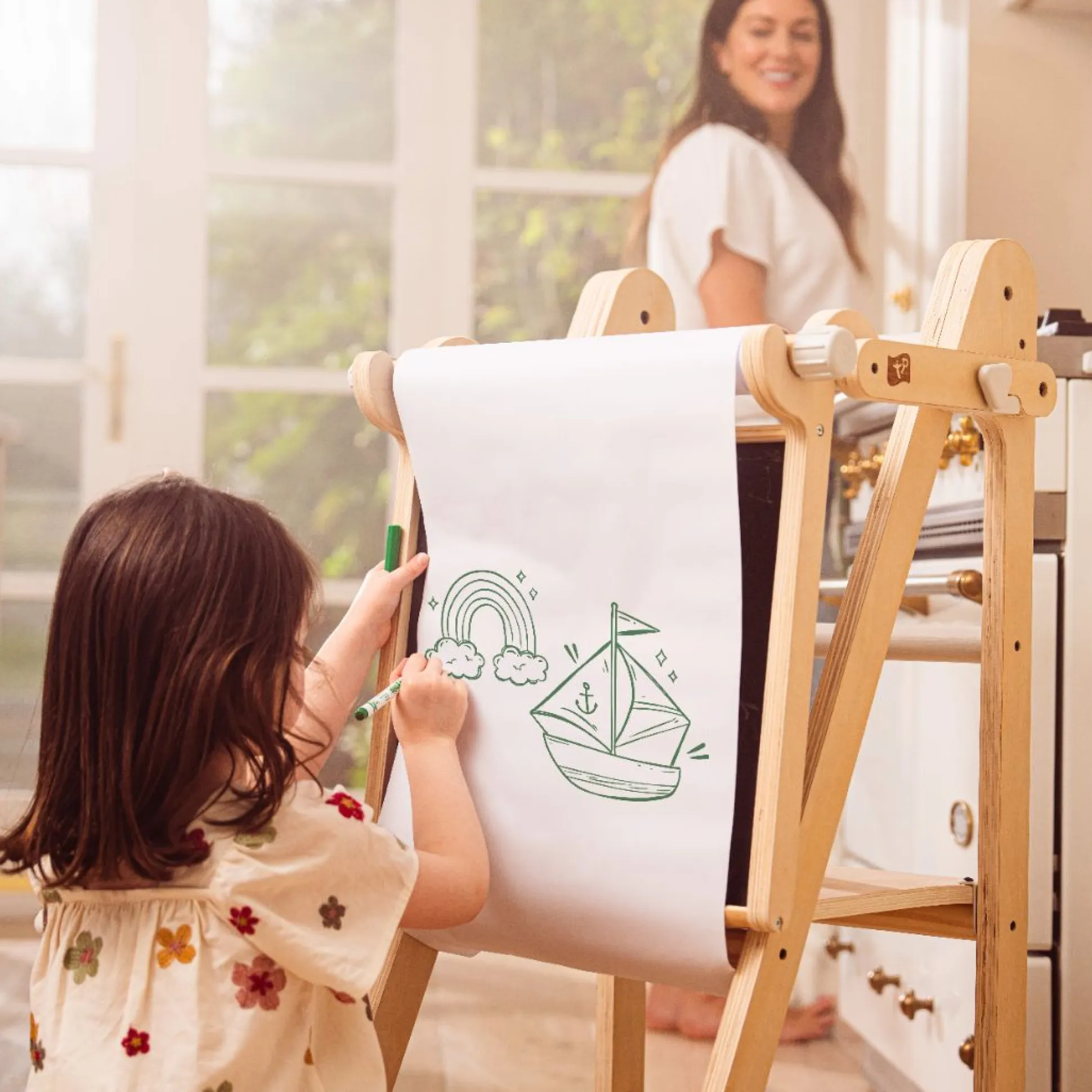 TP Active-Tots Pikler Style Wooden Folding Helper Tower With Play Easel - FSC® certified