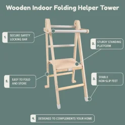 TP Active-Tots Pikler Style Wooden Folding Helper Tower With Play Easel - FSC® certified