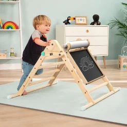 TP Active-Tots Pikler Style Wooden Climbing Triangle With Wooden Play Easel - FSC® certified