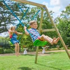TP Castlewood Beeston Wooden Climbing Frame with Swing Set & Slide - FSC® certified