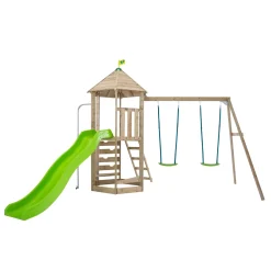 TP Castlewood Beeston Wooden Climbing Frame with Swing Set & Slide - FSC® certified