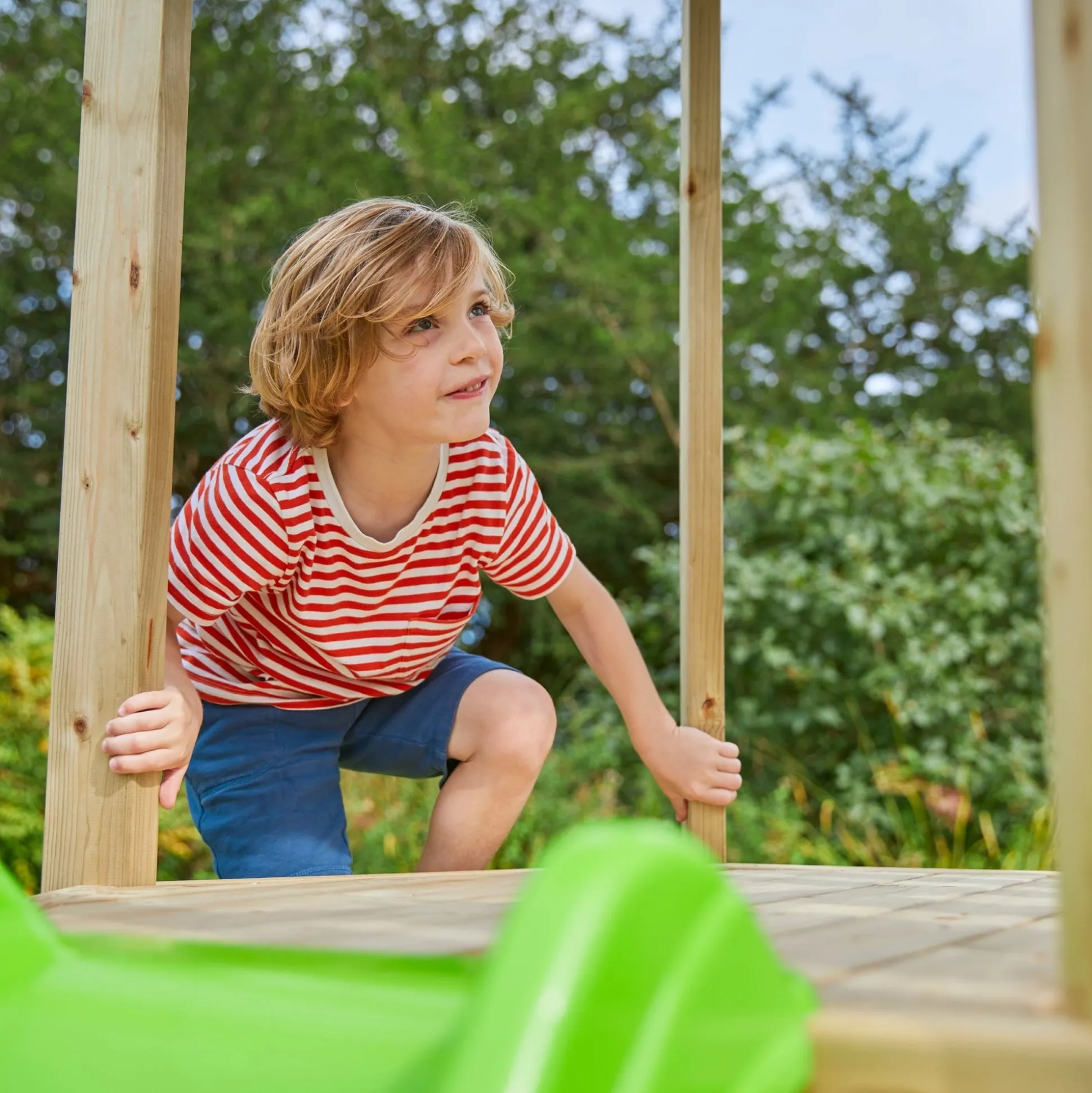 TP Castlewood Ludlow Wooden Climbing Frame with Single Swing Set & Slide - FSC® certified