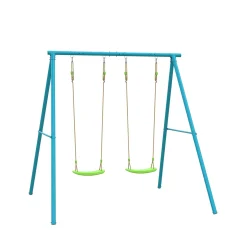 TP Deluxe Double Metal Swing Set with Roped Rapide Seats