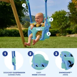 TP Deluxe Double Metal Swing with Rapide & Bluey Quadpod seats