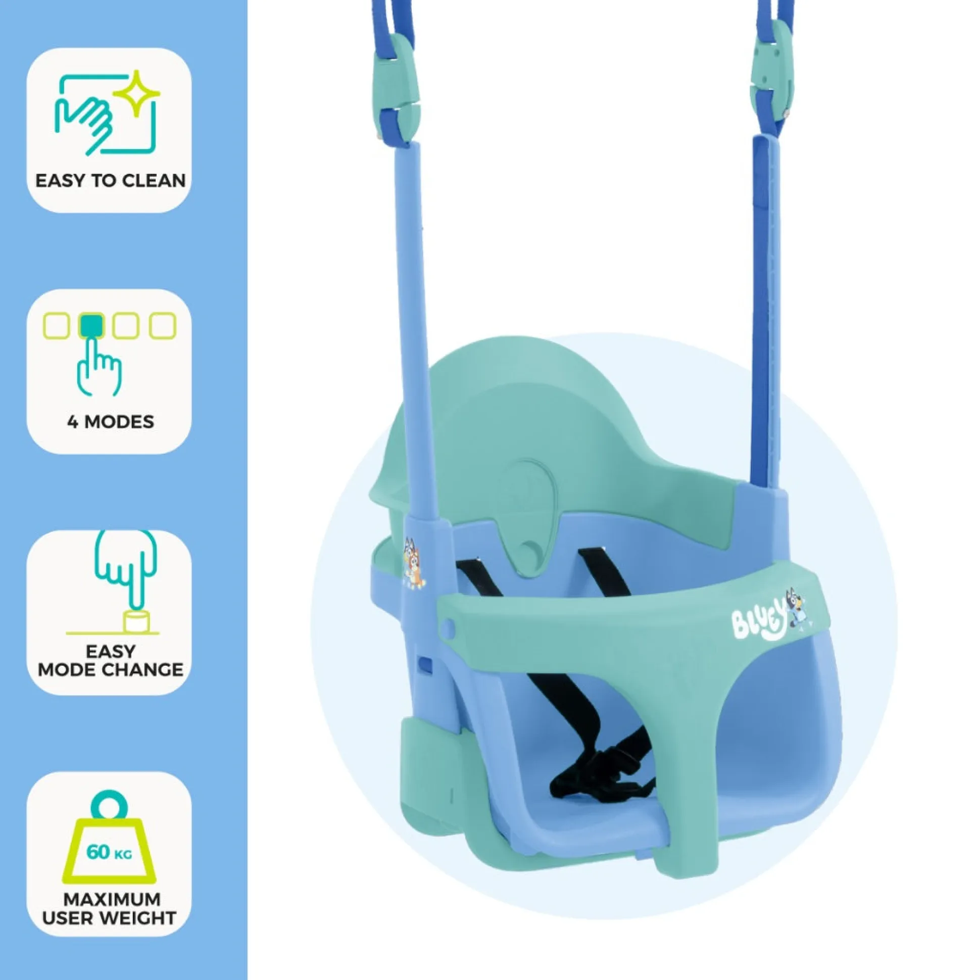 TP Deluxe Double Metal Swing with Rapide & Bluey Quadpod seats
