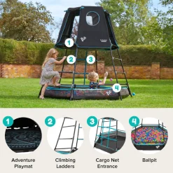 TP Explorer Metal Climbing Frame Set with Jungle Run Black Edition