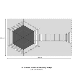 TP Explorer Metal Climbing Frame and Monkey Bridge