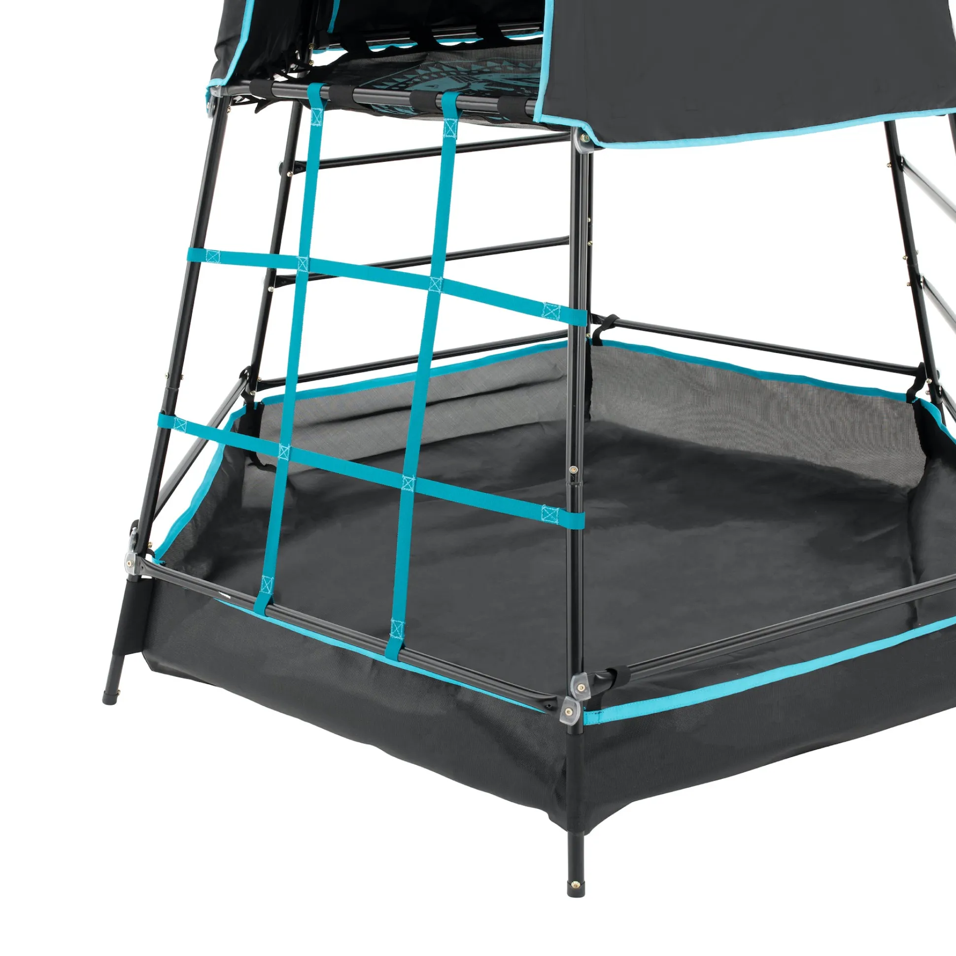 TP Explorer Metal Climbing Frame Black Edition, Ripple Slide, Swing Arm, Jungle Run & Basketball Hoop