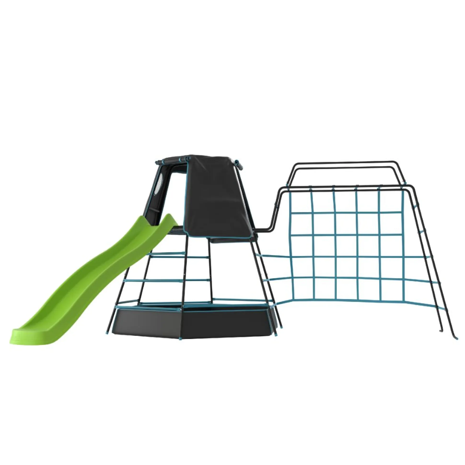 TP Explorer Metal Climbing Frame Set with Monkey Bridge & Ripple Slide Black Edition