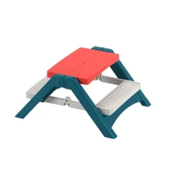TP Folding Plastic White and Red Picnic Table