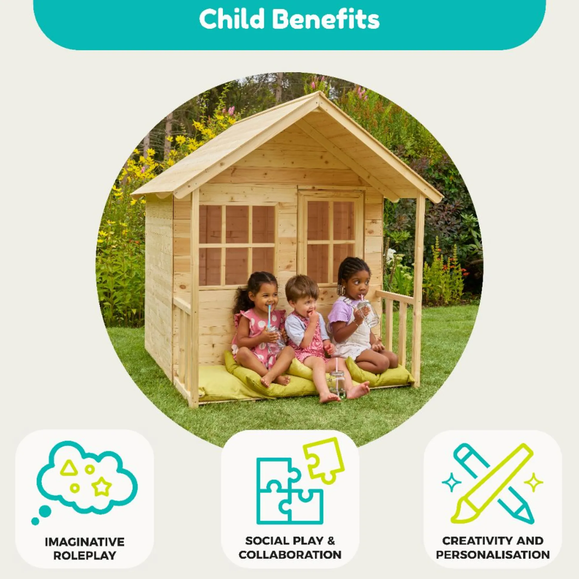TP Forest Cabin Wooden Playhouse - FSC® certified