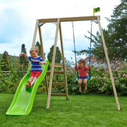 TP Forest Multiplay Single Wooden Swing & Slide Set - FSC® certified