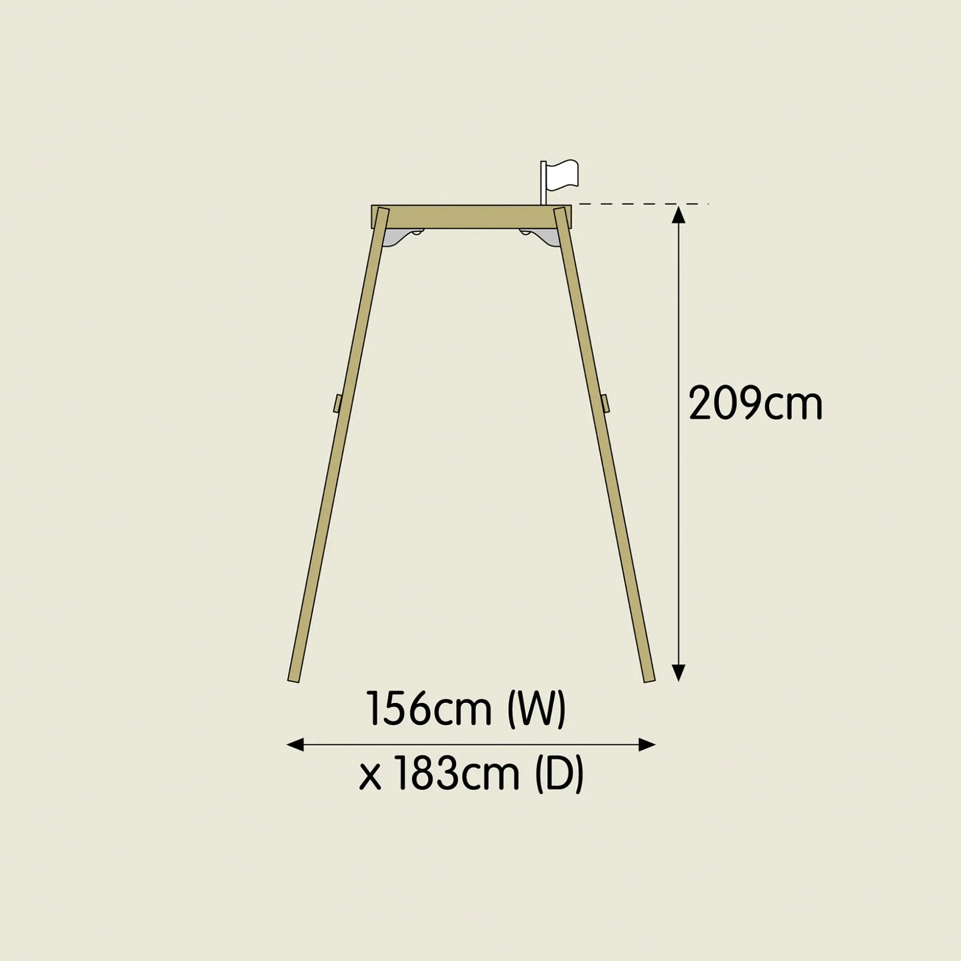 TP Forest Wooden Single Swing with Quadpod - FSC® certified