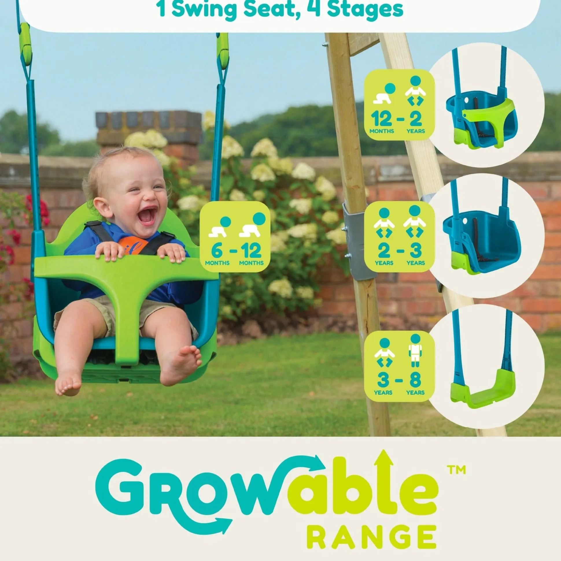 TP Forest Wooden Single Swing with Quadpod - FSC® certified