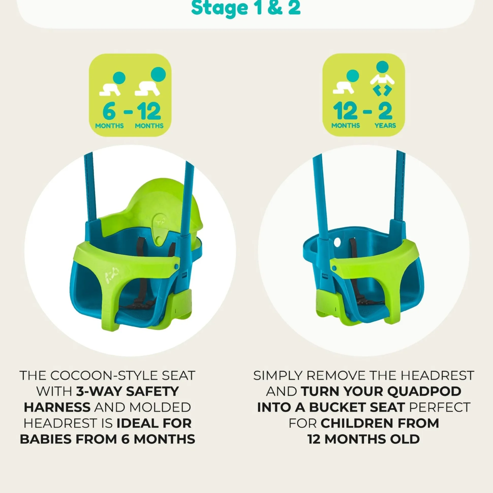 TP Forest Wooden Single Swing with Quadpod - FSC® certified