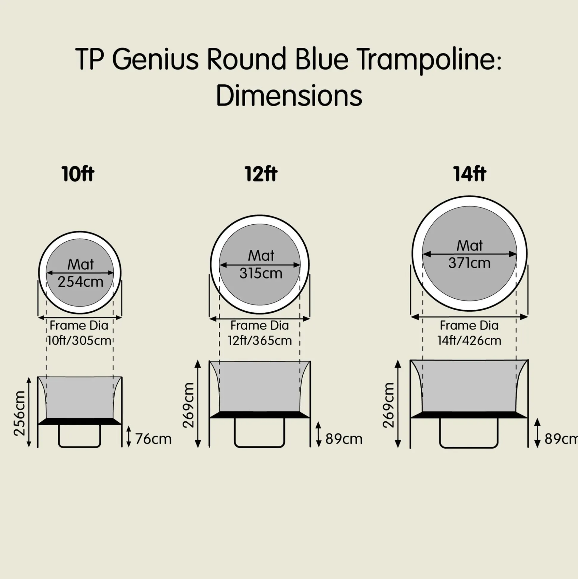 TP Genius® 14ft Round Trampoline