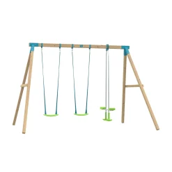 TP Kingswood Triple Squarewood Swing Set with Glider - FSC® certified