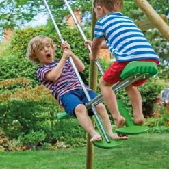 TP Kite Wooden Double Swing Set with 8ft Slide
