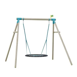 TP Knightswood Double Wooden Swing Set With Giant Nest Swing