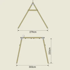 TP Knightswood Double Wooden Swing Set