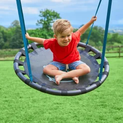 TP Knightswood Double Wooden Swing Set With Nest Swing & Basketball Hoop - PEFC Certified
