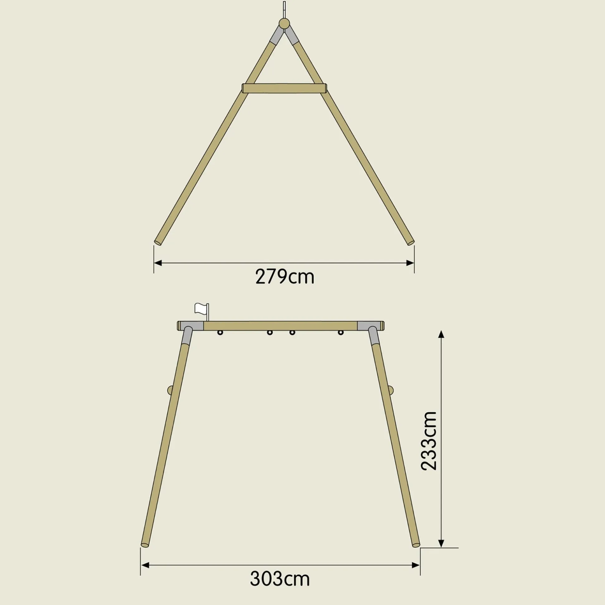 TP Knightswood Double Wooden Swing Frame