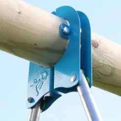 TP Knightswood Triple Wooden Swing Set With Glide Ride And Button Seat