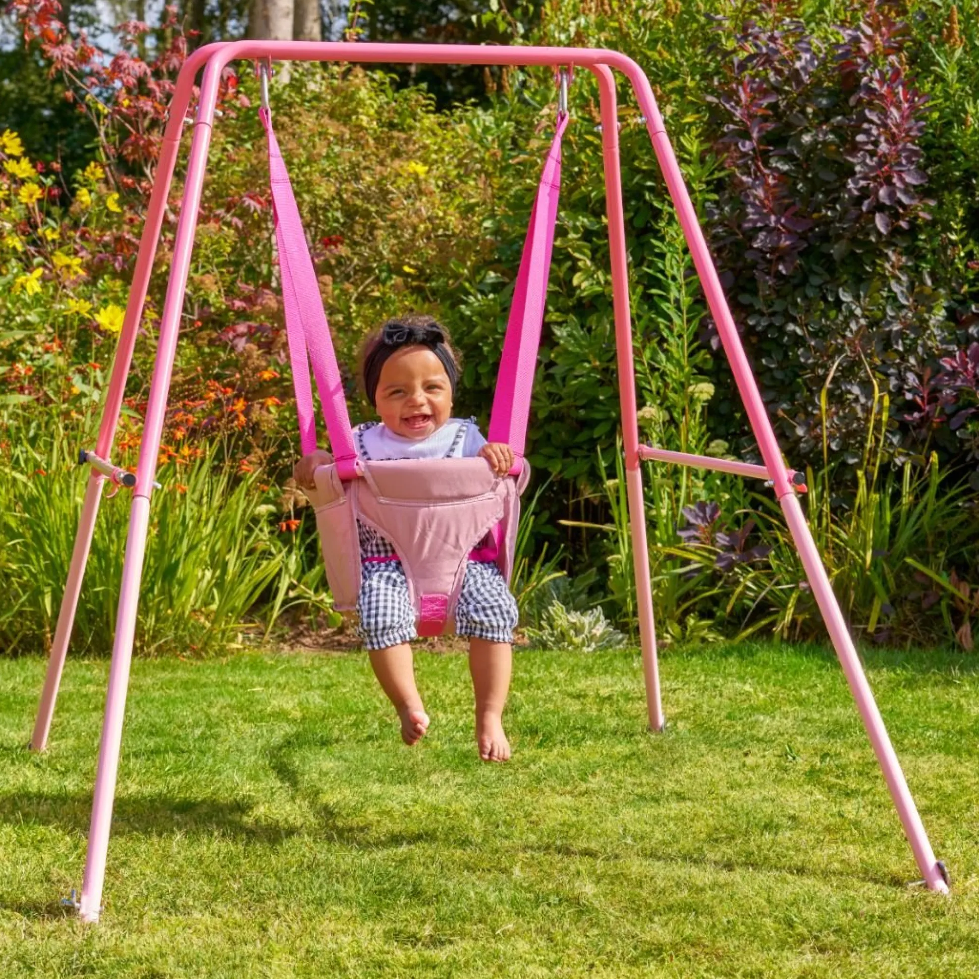 TP Pink Foldaway Baby Swing