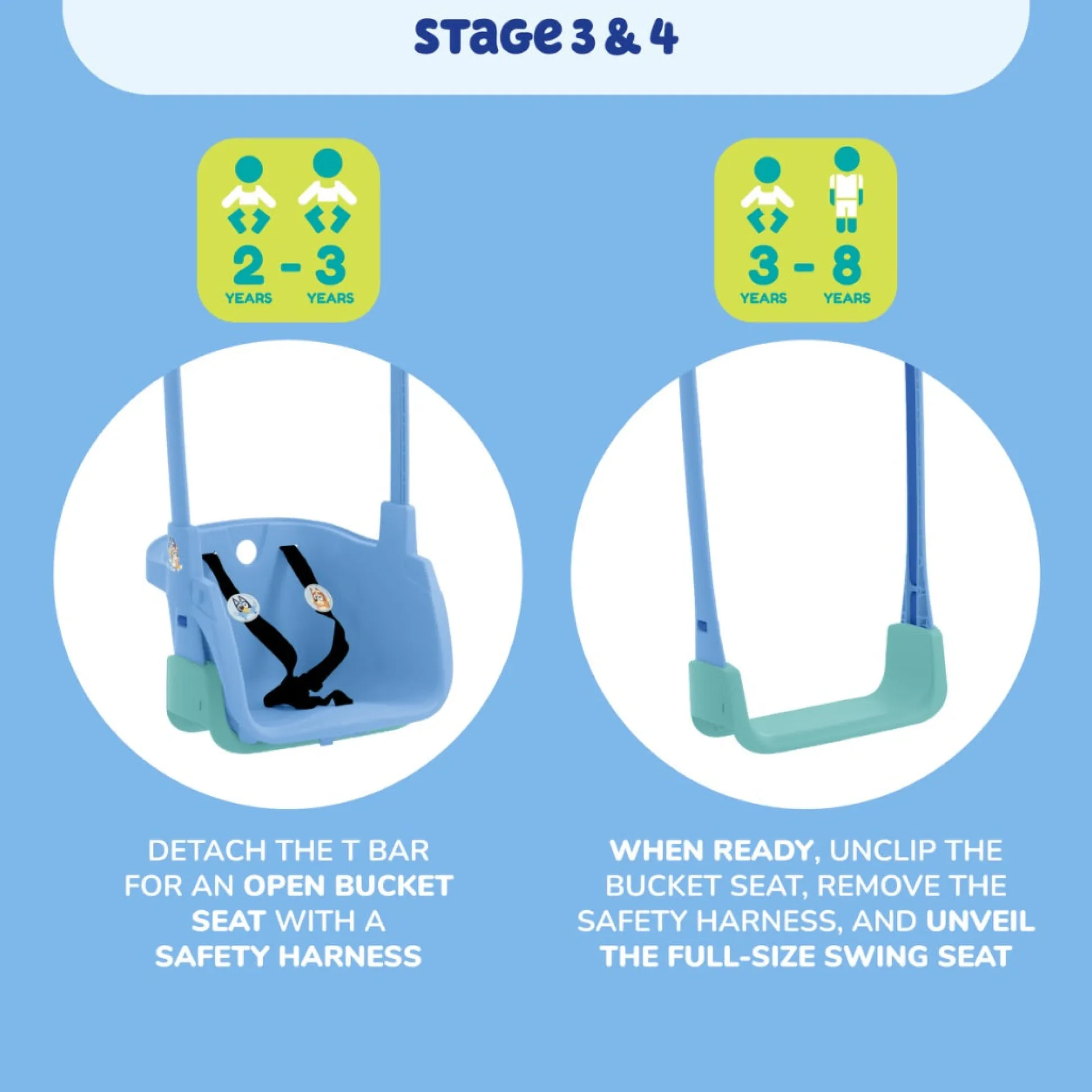 TP Sherwood Single Wooden Swing Set with Bluey Quadpod - PEFC certified