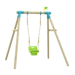 TP Sherwood Single Wooden Swing Set with Baby Seat - PEFC certified