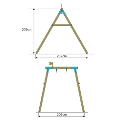 TP Sherwood Single Wooden Swing Set with Baby Seat - PEFC certified