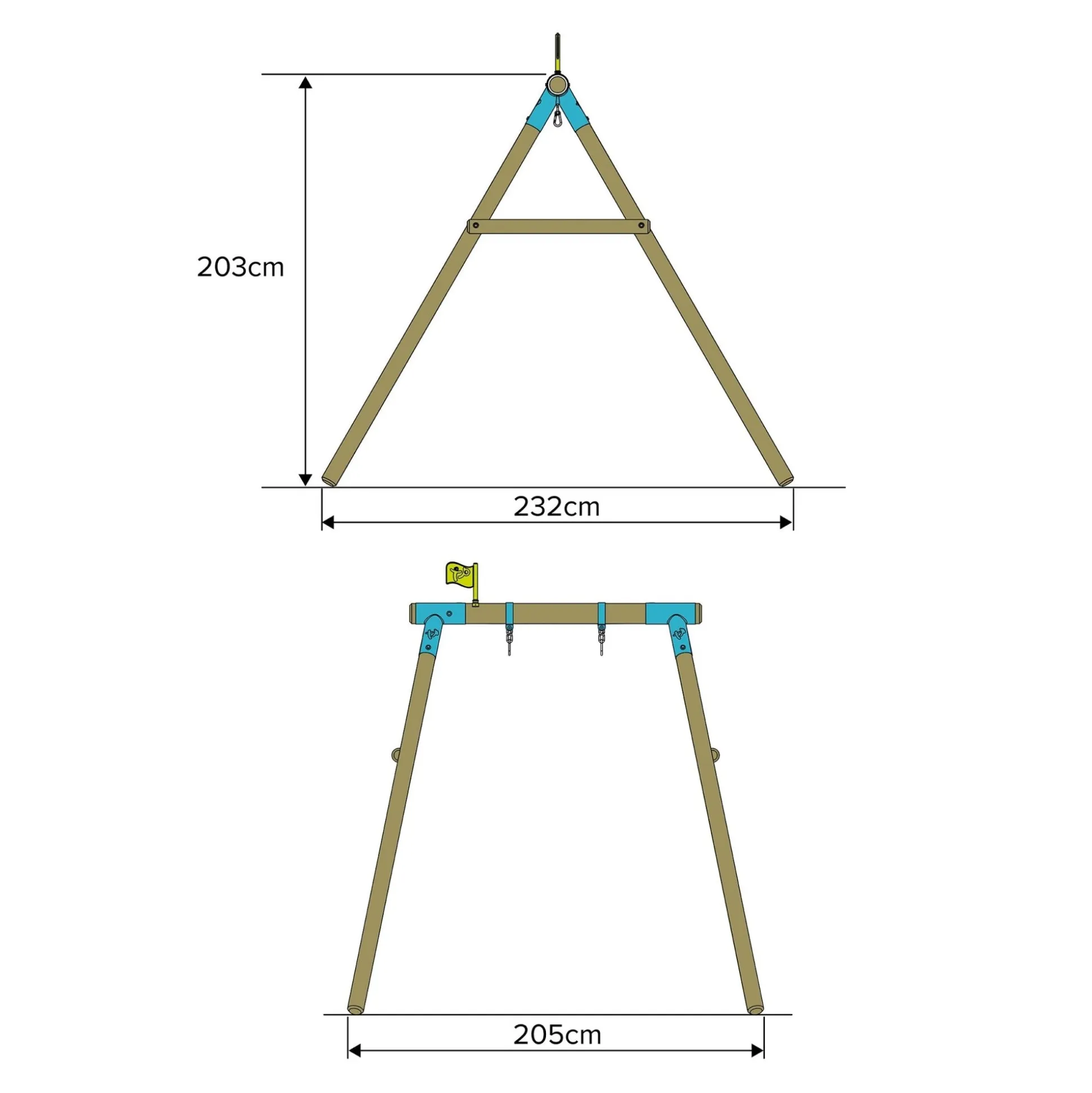 TP Sherwood Single Wooden Swing Set - PEFC certified