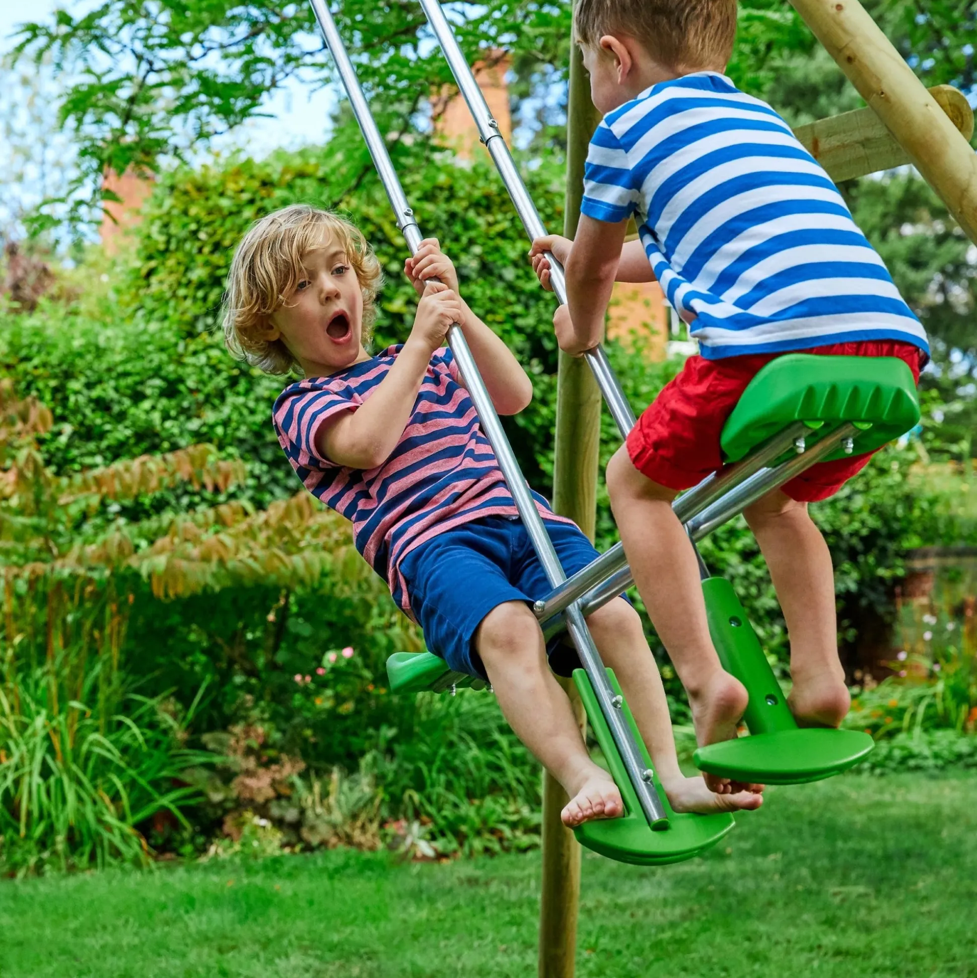 TP Sherwood Triple Wooden Swing Set - PEFC certified