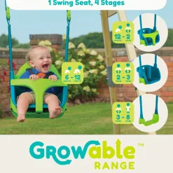 TP Sherwood Wooden Double Swing Set with Rapide Seat & Quadpod - PEFC certified