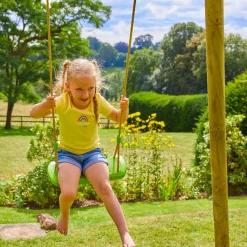TP Sherwood Wooden Double Swing with Roped Rapide Seat & Bluey Quadpod Seat - PEFC certified