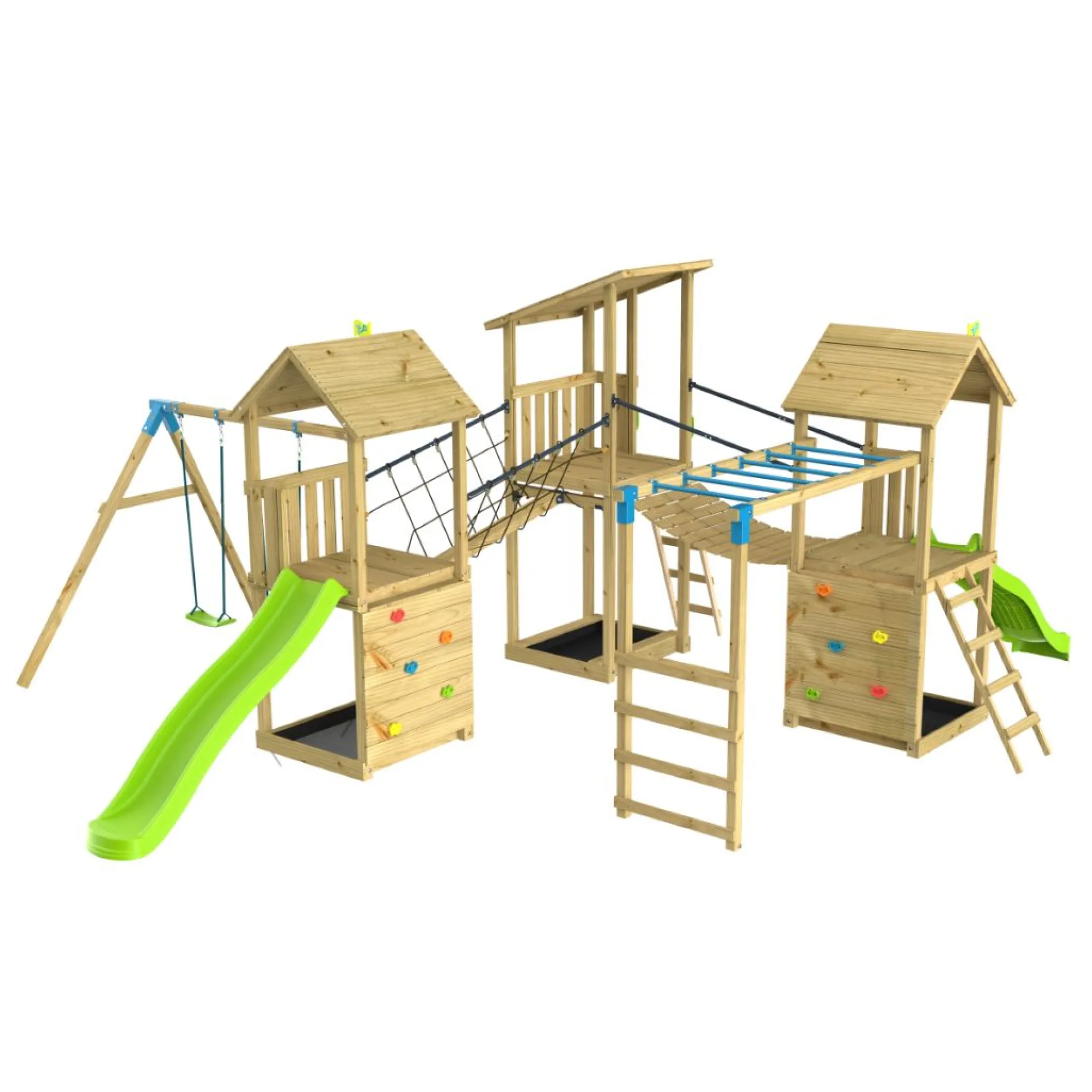 TP Skywood Three Tower Climbing Frame Play Set - FSC® certified