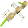 TP Skywood Wooden Climbing Frame with Two Extra Play Towers, Sky Deck, Skyline with Flying Fox, Monkey Bars, Double Swing Arm, 10ft Super Wavy Slide & 8ft Ripple Slide - FSC® certified